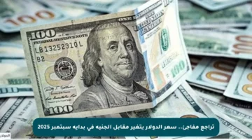 تراجع مفاجئ.. سعر الدولار يتغير مقابل الجنيه في بداية سبتمبر 2025